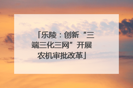 乐陵：创新“三端三化三网”开展农机审批改革