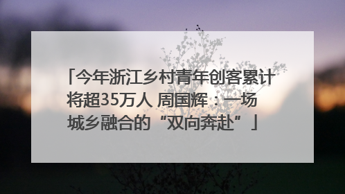 今年浙江乡村青年创客累计将超35万人 周国辉：一场城乡融合的“双向奔赴”