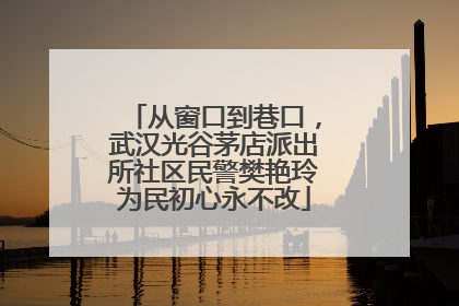 从窗口到巷口，武汉光谷茅店派出所社区民警樊艳玲为民初心永不改