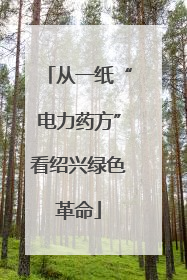 从一纸“电力药方”看绍兴绿色革命