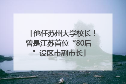 他任苏州大学校长！曾是江苏首位“80后”设区市副市长