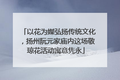 以花为媒弘扬传统文化，扬州阮元家庙内这场敬琼花活动寓意隽永