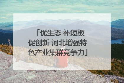 优生态 补短板 促创新 河北增强特色产业集群竞争力