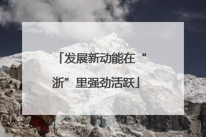 发展新动能在“浙”里强劲活跃