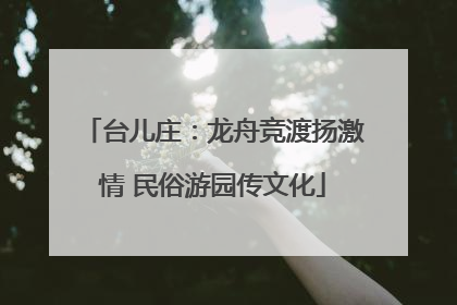 台儿庄：龙舟竞渡扬激情 民俗游园传文化