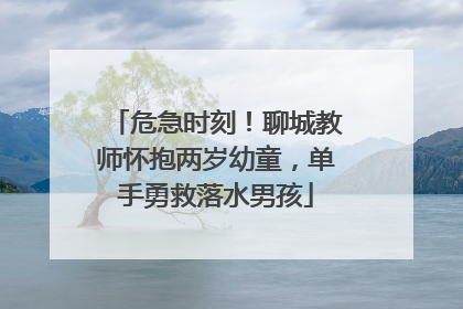 危急时刻！聊城教师怀抱两岁幼童，单手勇救落水男孩