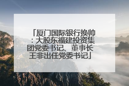 厦门国际银行换帅：大股东福建投资集团党委书记、董事长王非出任党委书记