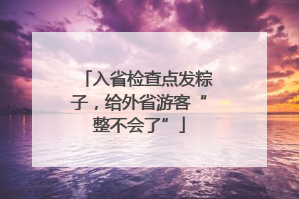 入省检查点发粽子，给外省游客“整不会了”