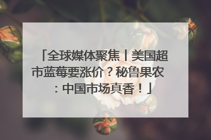 全球媒体聚焦丨美国超市蓝莓要涨价？秘鲁果农：中国市场真香！