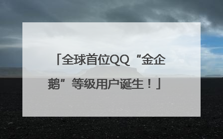 全球首位QQ“金企鹅”等级用户诞生！