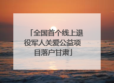 全国首个线上退役军人关爱公益项目落户甘肃