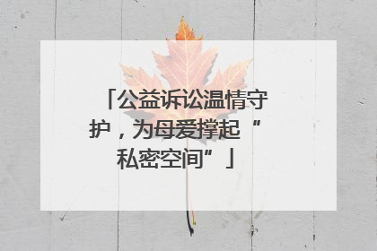 公益诉讼温情守护，为母爱撑起“私密空间”
