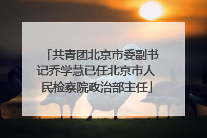共青团北京市委副书记乔学慧已任北京市人民检察院政治部主任