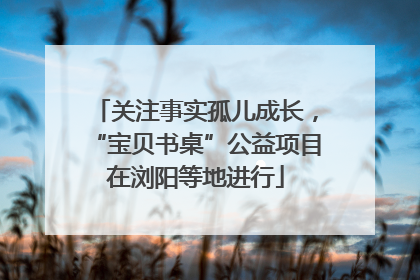 关注事实孤儿成长，“宝贝书桌”公益项目在浏阳等地进行