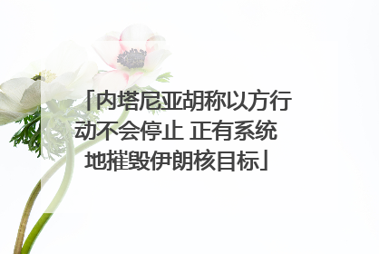 内塔尼亚胡称以方行动不会停止 正有系统地摧毁伊朗核目标