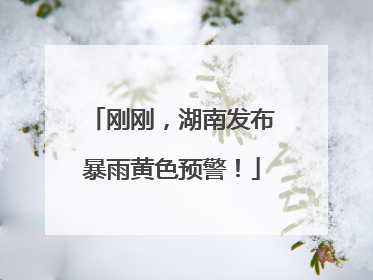 刚刚，湖南发布暴雨黄色预警！
