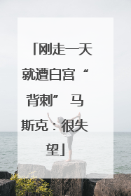 刚走一天就遭白宫“背刺” 马斯克：很失望