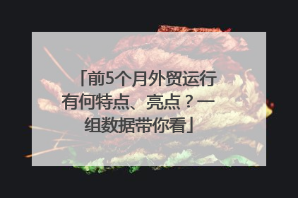 前5个月外贸运行有何特点、亮点？一组数据带你看