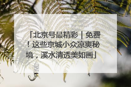 北京号最精彩｜免费！这些京城小众凉爽秘境，溪水清透美如画
