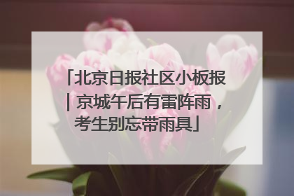 北京日报社区小板报｜京城午后有雷阵雨，考生别忘带雨具