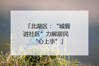 北湖区：“城管进社区”力解居民“心上事”