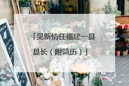 吴新情任福建一县县长（附简历）