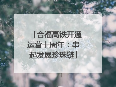 合福高铁开通运营十周年：串起发展珍珠链