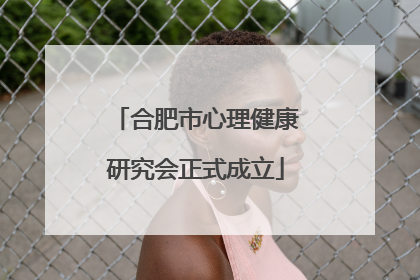 合肥市心理健康研究会正式成立