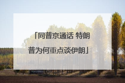 同普京通话 特朗普为何重点谈伊朗