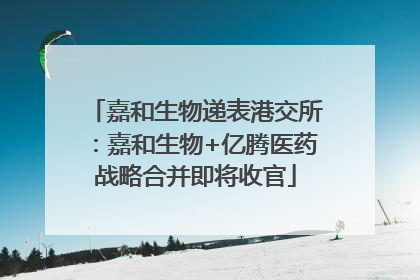 嘉和生物递表港交所：嘉和生物+亿腾医药战略合并即将收官