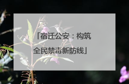 宿迁公安：构筑全民禁毒新防线