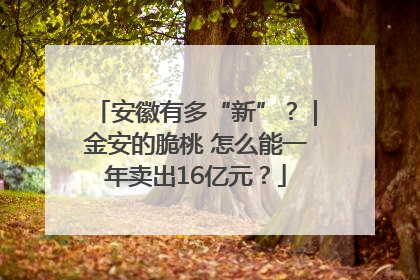 安徽有多“新”？｜金安的脆桃 怎么能一年卖出16亿元？