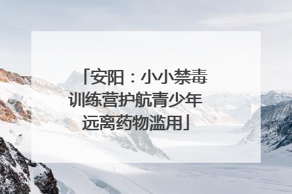 安阳：小小禁毒训练营护航青少年远离药物滥用