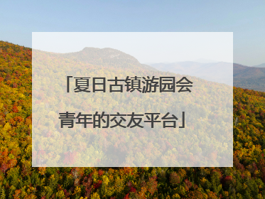 夏日古镇游园会 青年的交友平台