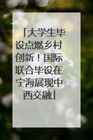 大学生毕设点燃乡村创新！国际联合毕设在宁海展现中西交融