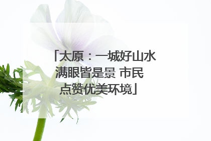 太原：一城好山水 满眼皆是景 市民点赞优美环境
