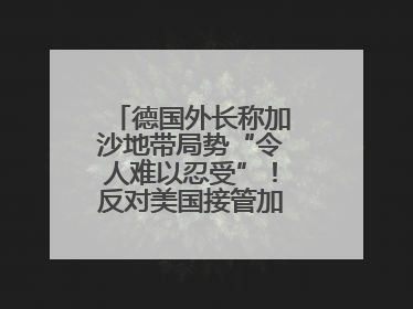 德国外长称加沙地带局势“令人难以忍受”！反对美国接管加沙地带的想法