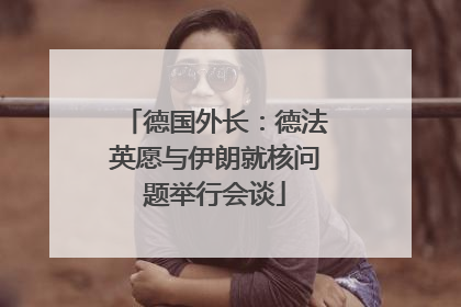 德国外长：德法英愿与伊朗就核问题举行会谈