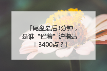 尾盘最后3分钟，是谁“拦着”沪指站上3400点？