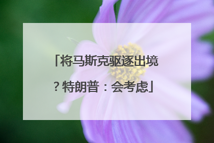 将马斯克驱逐出境？特朗普：会考虑