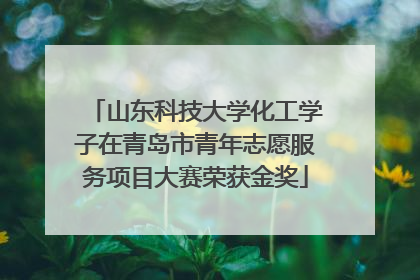 山东科技大学化工学子在青岛市青年志愿服务项目大赛荣获金奖