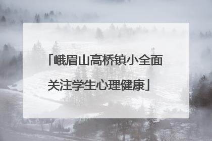 峨眉山高桥镇小全面关注学生心理健康