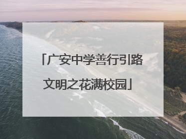 广安中学善行引路 文明之花满校园