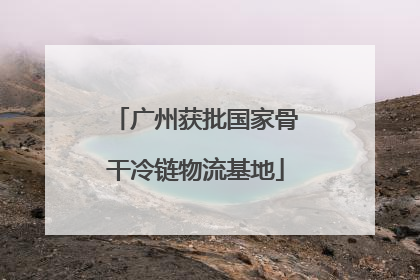 广州获批国家骨干冷链物流基地
