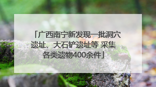 广西南宁新发现一批洞穴遗址、大石铲遗址等 采集各类遗物400余件