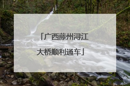 广西藤州浔江大桥顺利通车