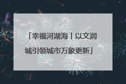 幸福河湖海丨以文润城引领城市万象更新