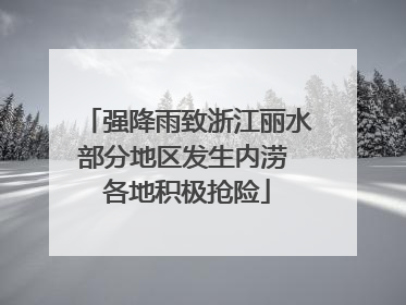 强降雨致浙江丽水部分地区发生内涝 各地积极抢险