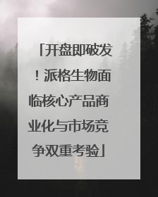 开盘即破发！派格生物面临核心产品商业化与市场竞争双重考验