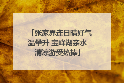 张家界连日晴好气温攀升 宝峰湖亲水清凉游受热捧